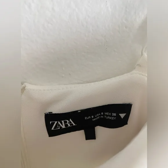 NEW ZARA Midi Dress Womens White Sweetheart Bustier Strap Cocktail Bridal Size S