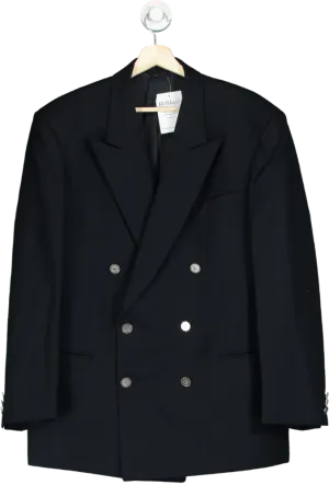 Nino Cerruti Navy Wool Double-Breasted Blazer