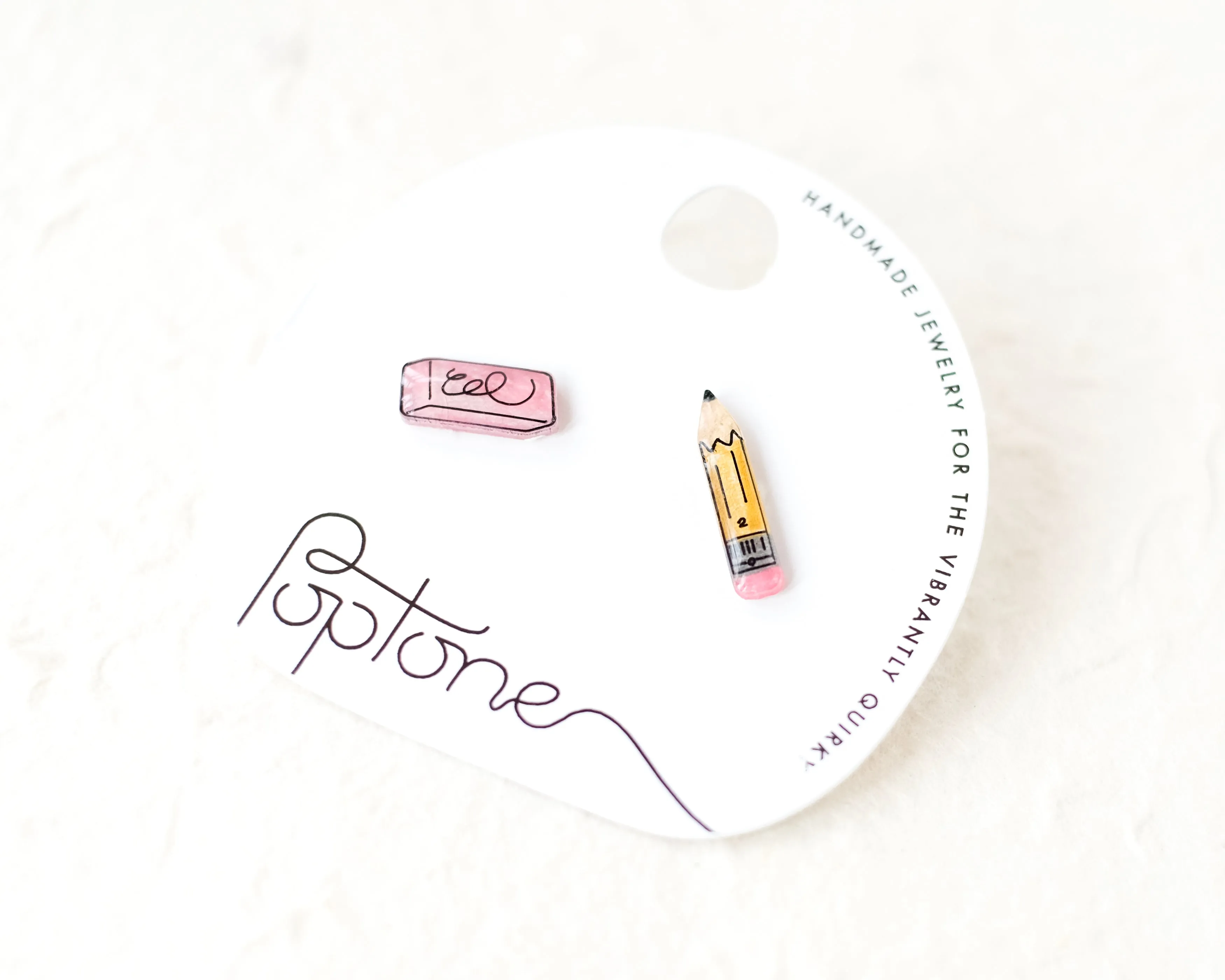 No.2 Pencil   Pink Eraser Earrings