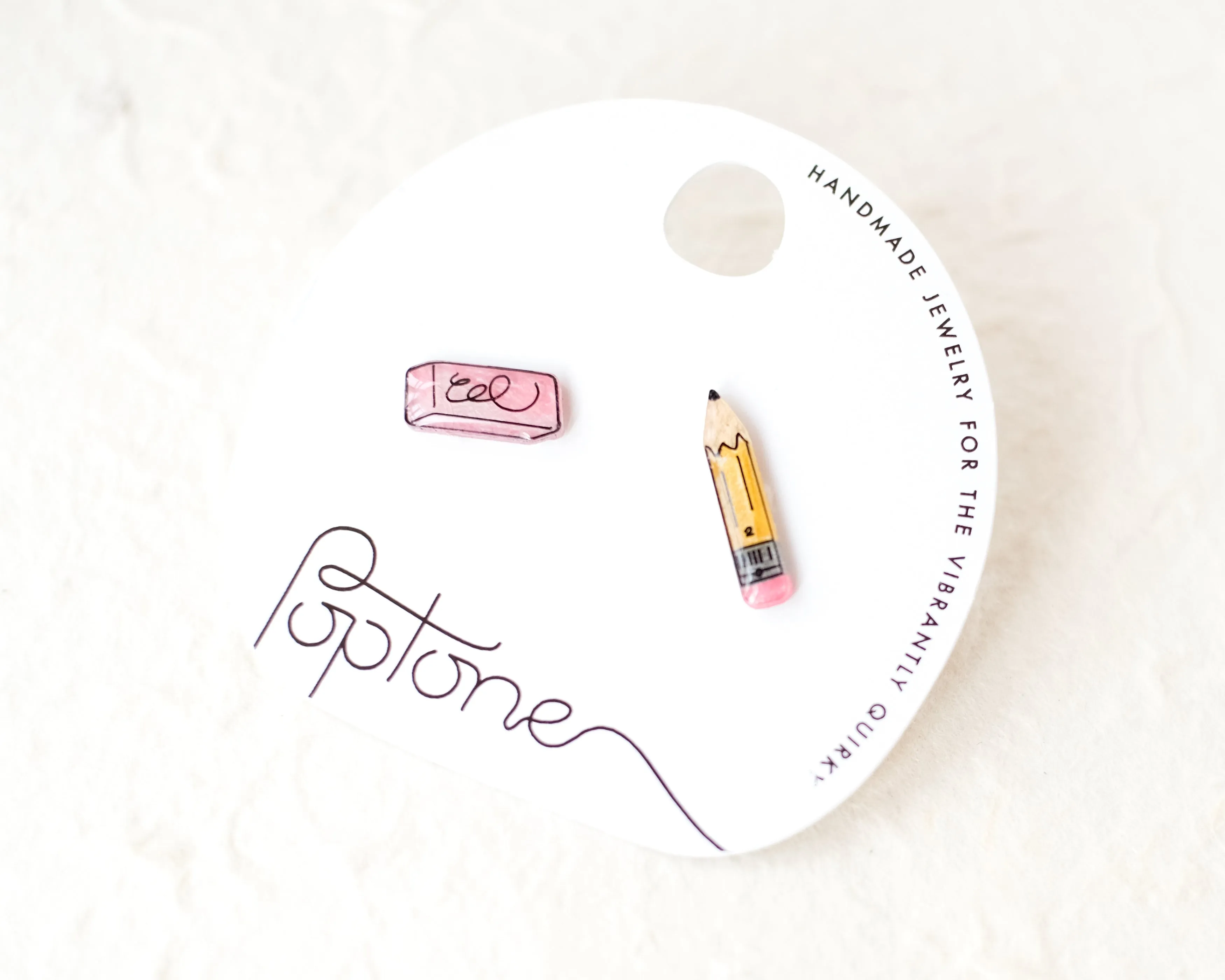 No.2 Pencil   Pink Eraser Earrings