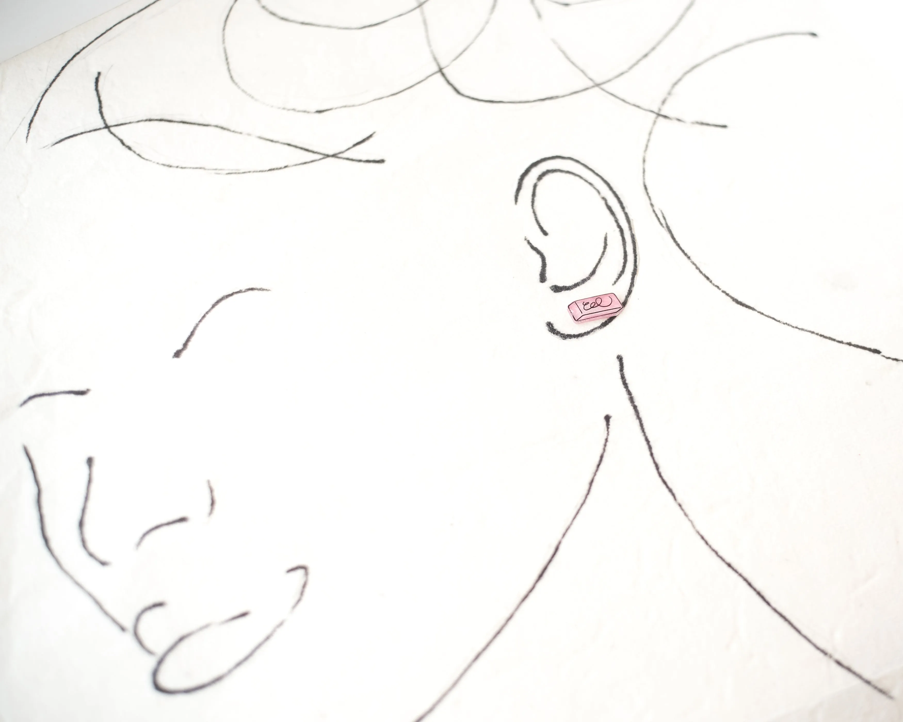 No.2 Pencil   Pink Eraser Earrings
