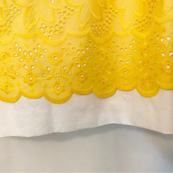 NWT Antonio Melani pencil dress midi size 12. White and yellow lace.
