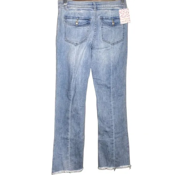✨NWT Free People We The Free Light Wash Austin Straight Leg Raw Hem Jeans 26