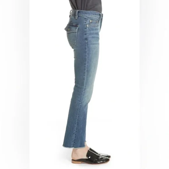 ✨NWT Free People We The Free Light Wash Austin Straight Leg Raw Hem Jeans 26