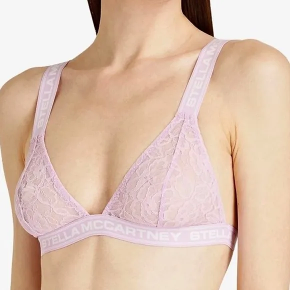 NWT Stella McCartney Logo Bra , Orchid Pink , Lace soft cup , comfort , bralette
