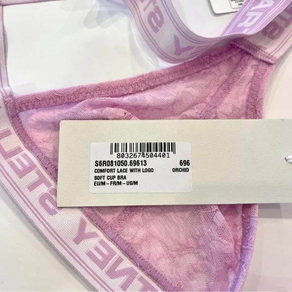 NWT Stella McCartney Logo Bra , Orchid Pink , Lace soft cup , comfort , bralette