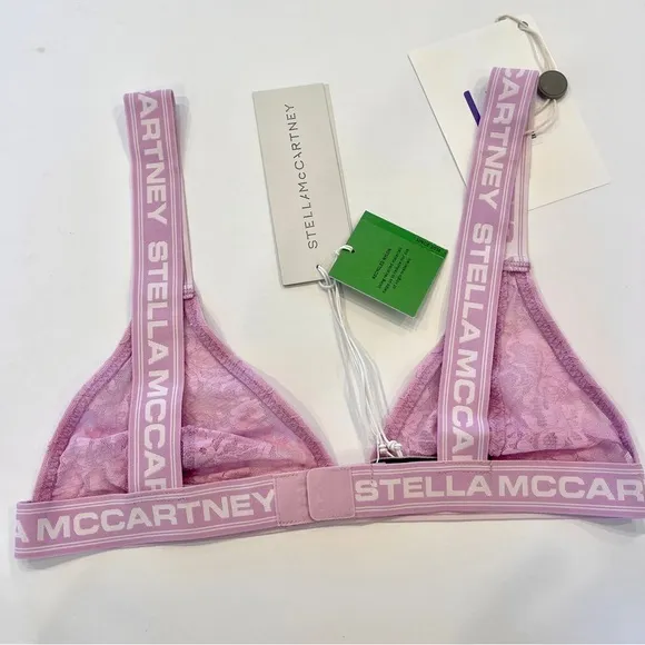 NWT Stella McCartney Logo Bra , Orchid Pink , Lace soft cup , comfort , bralette