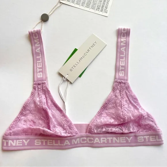 NWT Stella McCartney Logo Bra , Orchid Pink , Lace soft cup , comfort , bralette