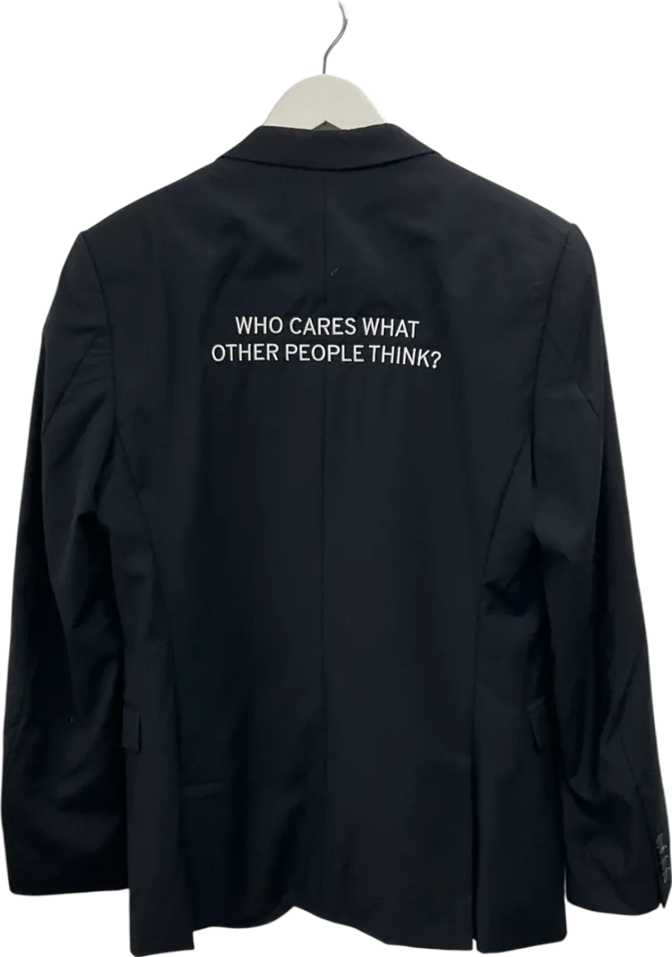Oblivious Black Who Cares What Other People Think? Upcycled Blazer UK S