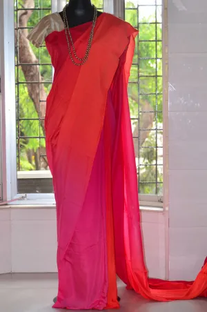 Ombre Shaded Soft Modal Muslin Mul Silk Saree
