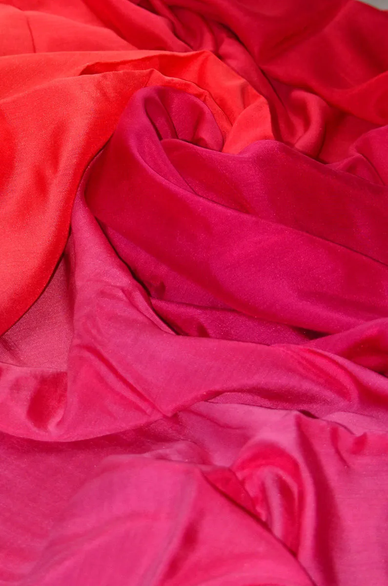 Ombre Shaded Soft Modal Muslin Mul Silk Saree