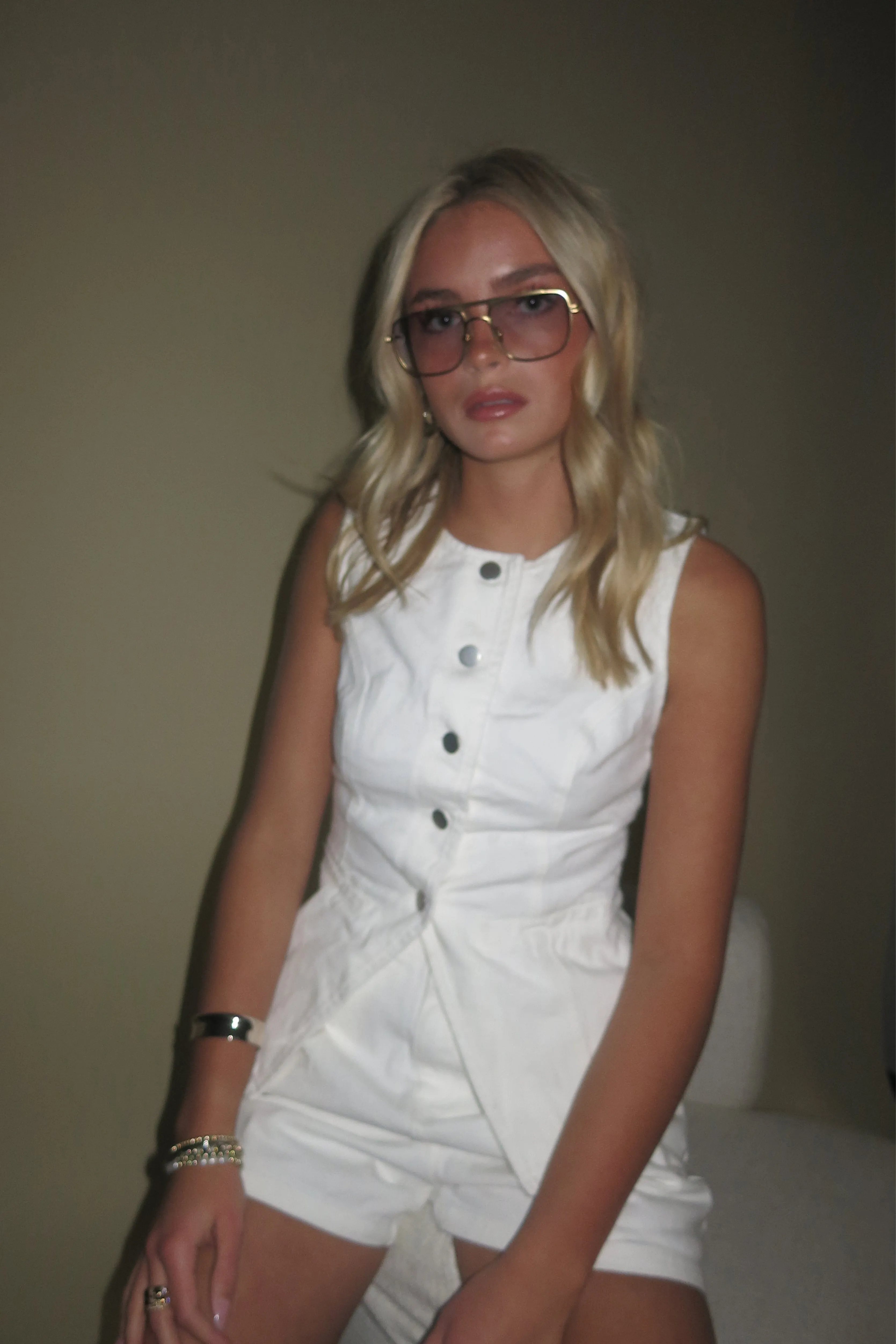 ONLINE ONLY | Buttoned Up Denim Top - White