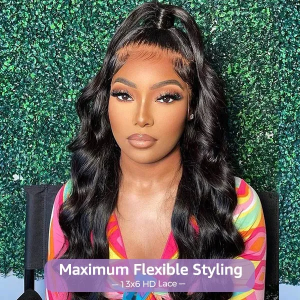 OQ Hair Block Wig Body Wave Bleached Knots Wig With Optional Replaceable Zip Lace Tops