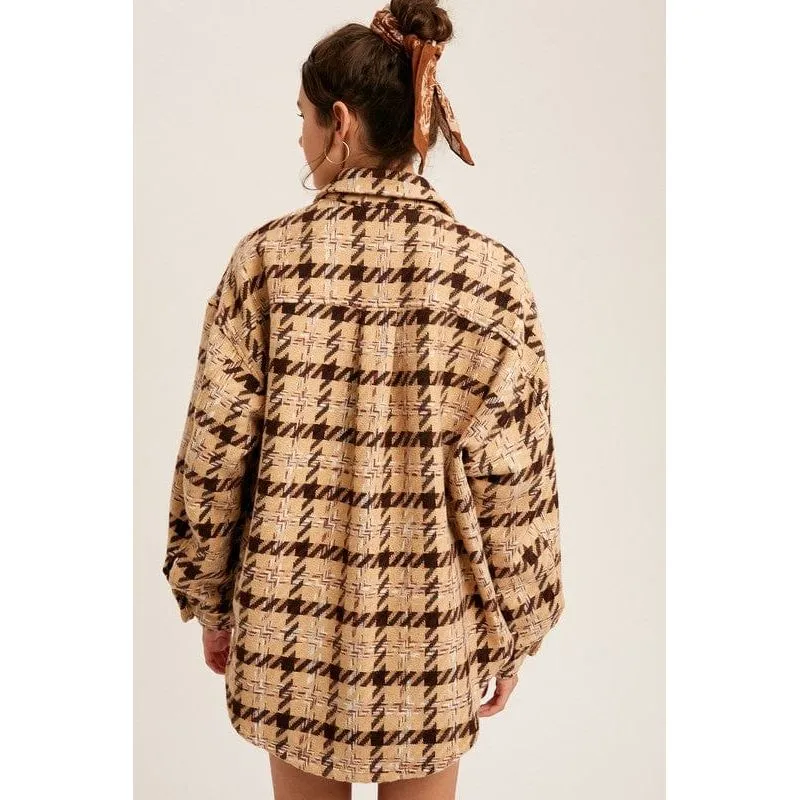 Over Sized Plaid Soft Sherling Shacket