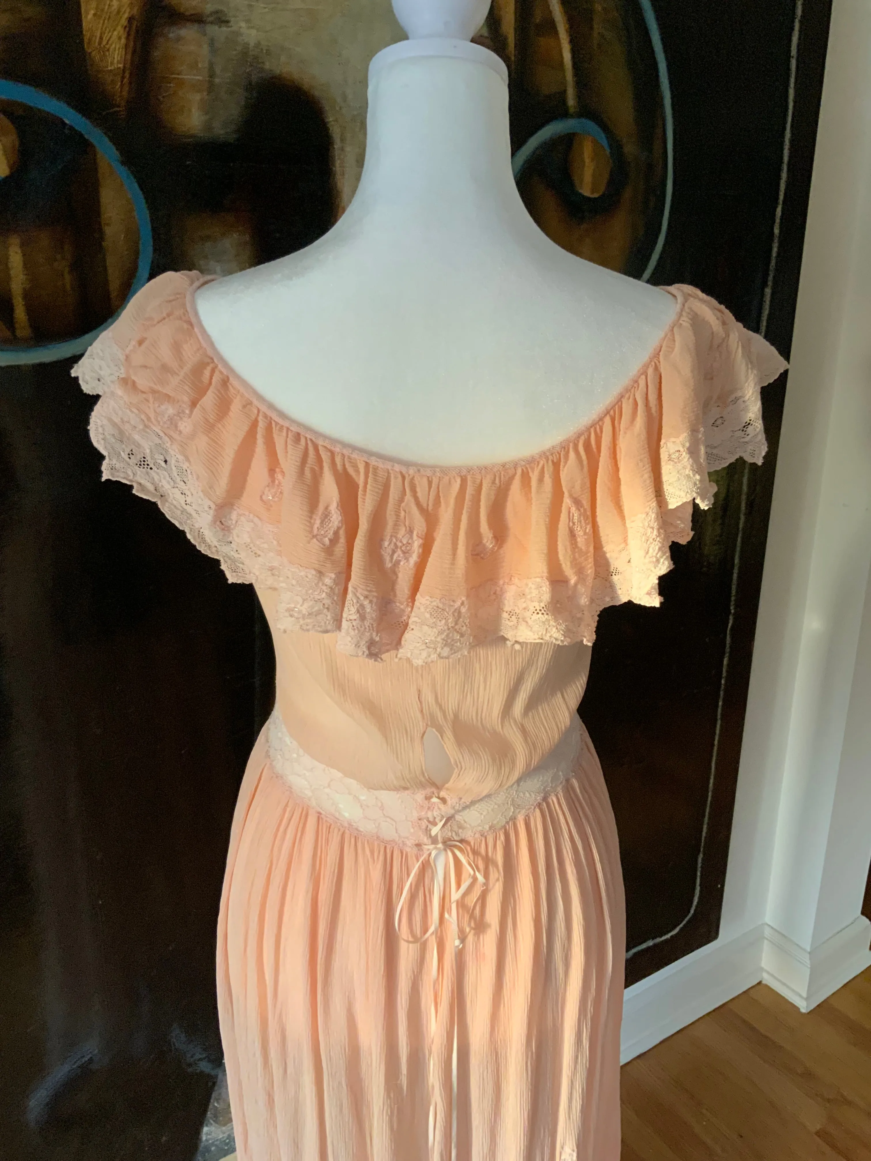 Peach Chiffon Dress - 50 - 50B