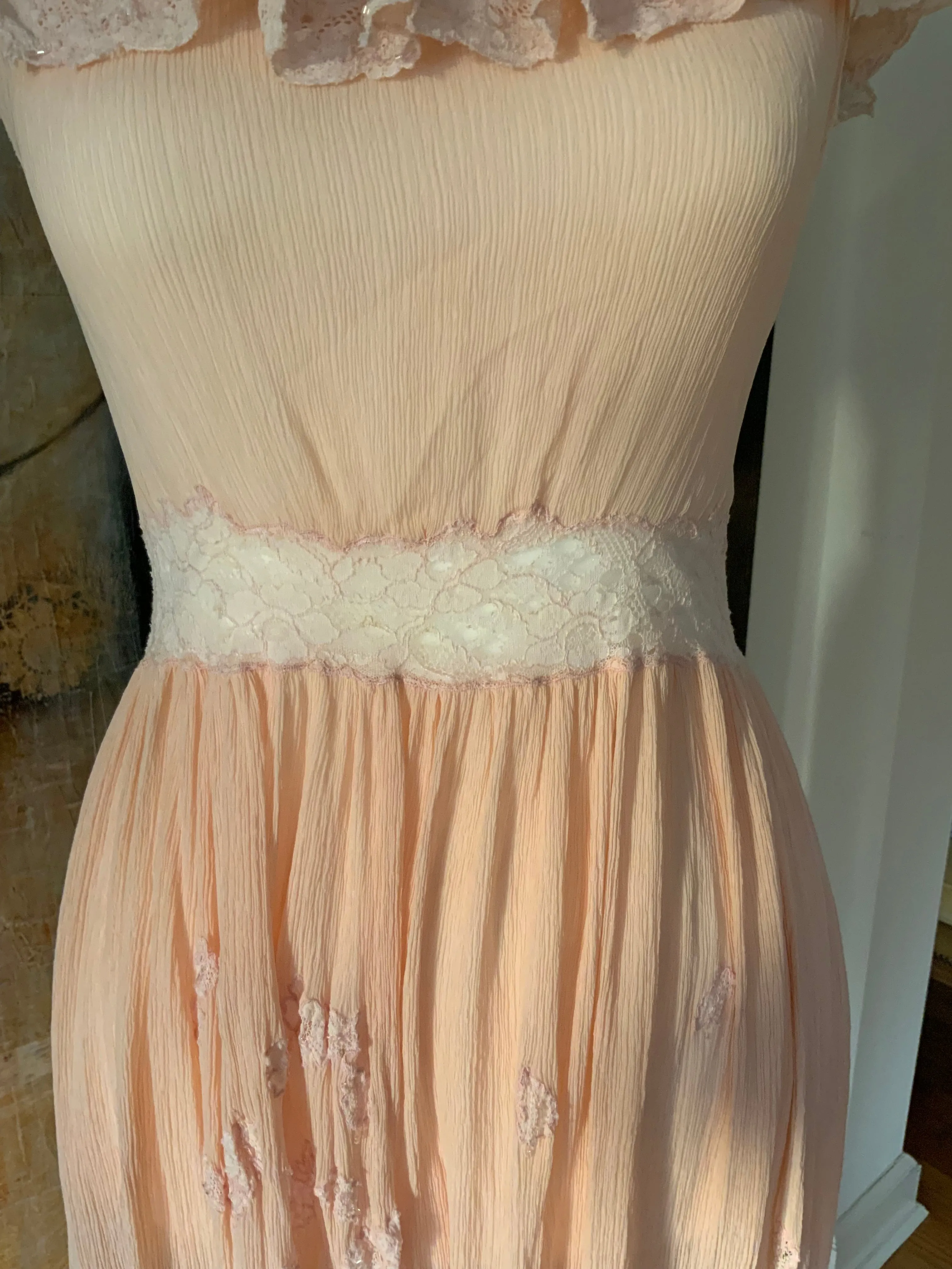 Peach Chiffon Dress - 50 - 50B