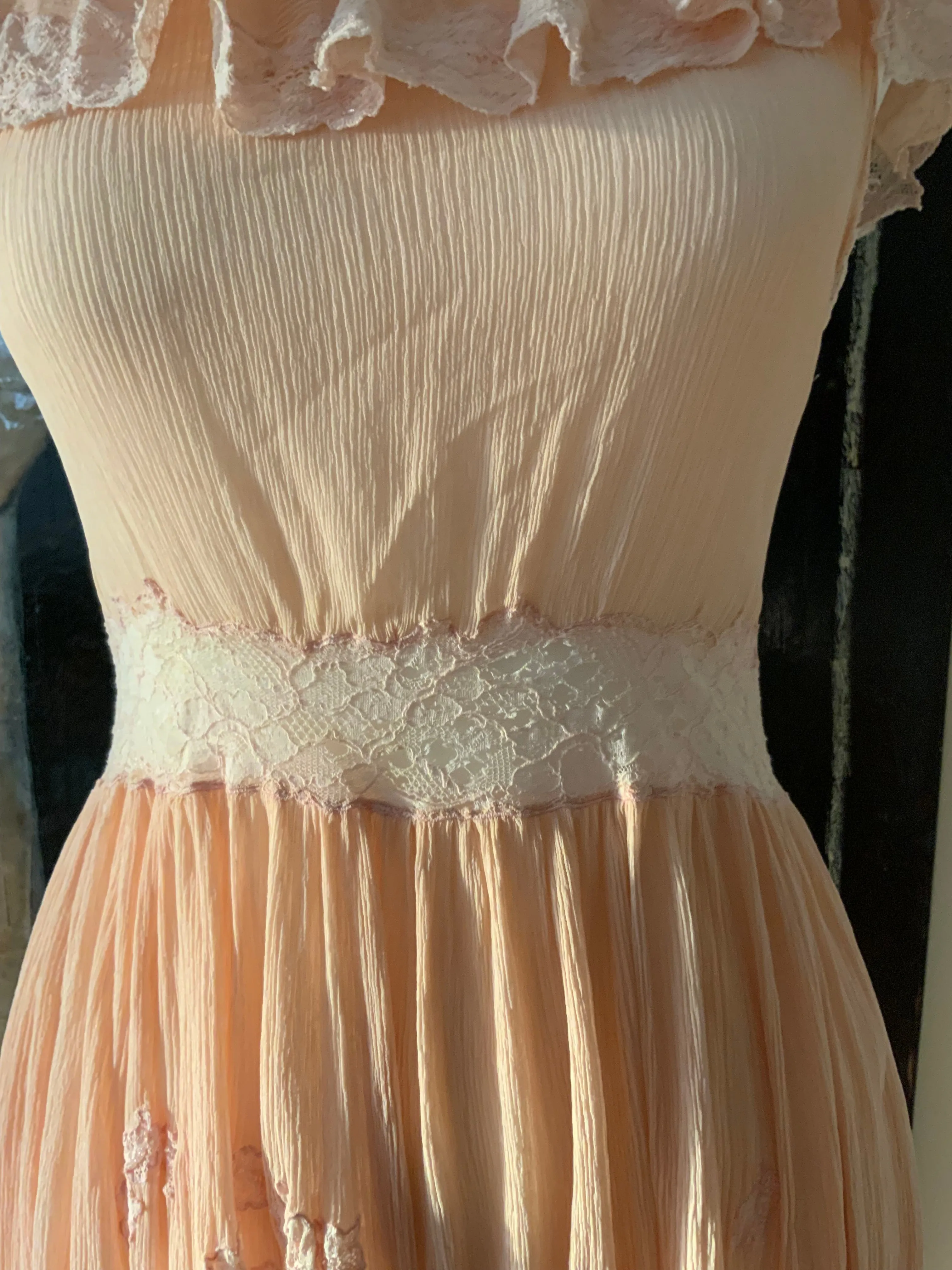 Peach Chiffon Dress - 50 - 50B