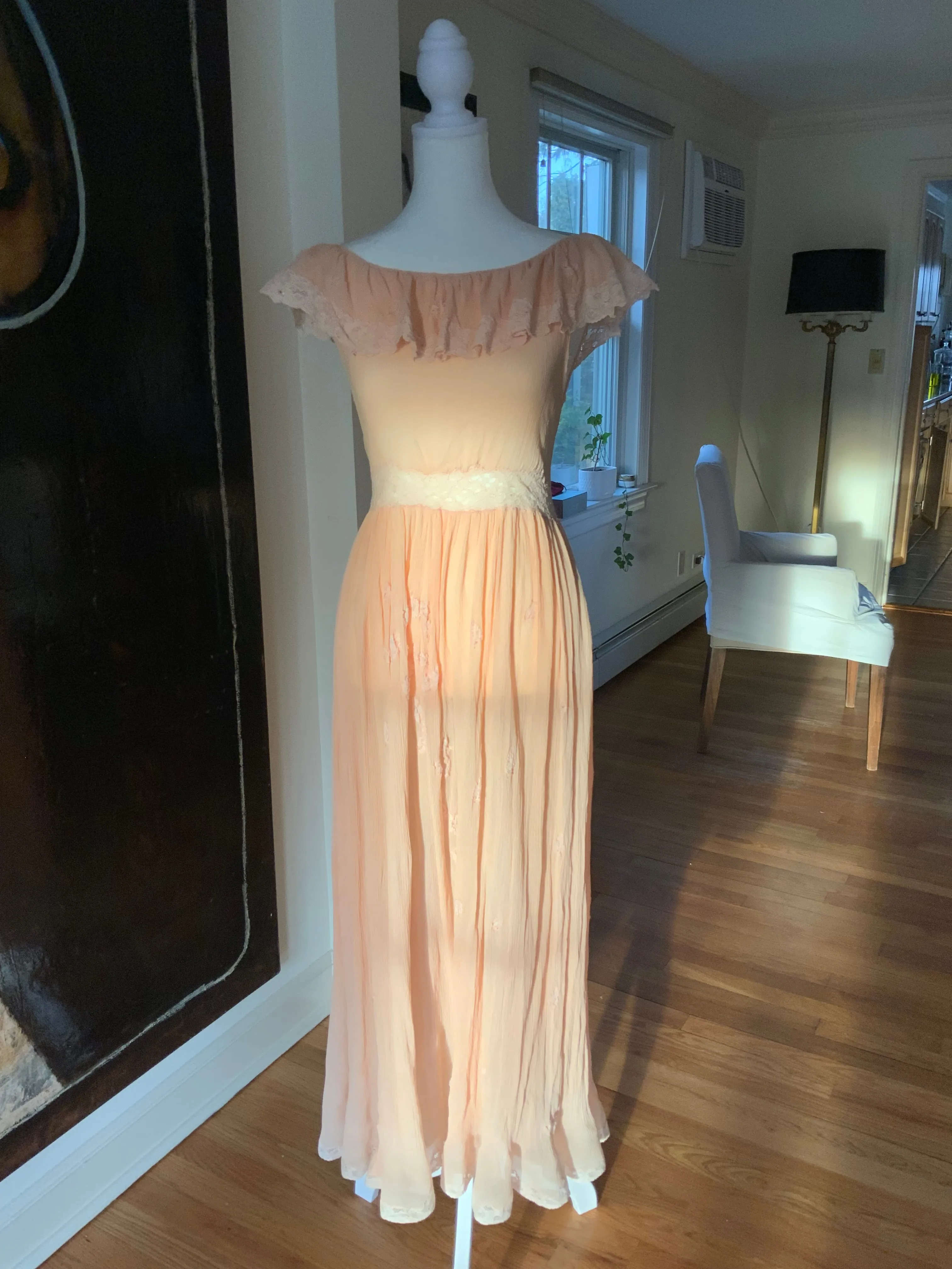 Peach Chiffon Dress - 50 - 50B