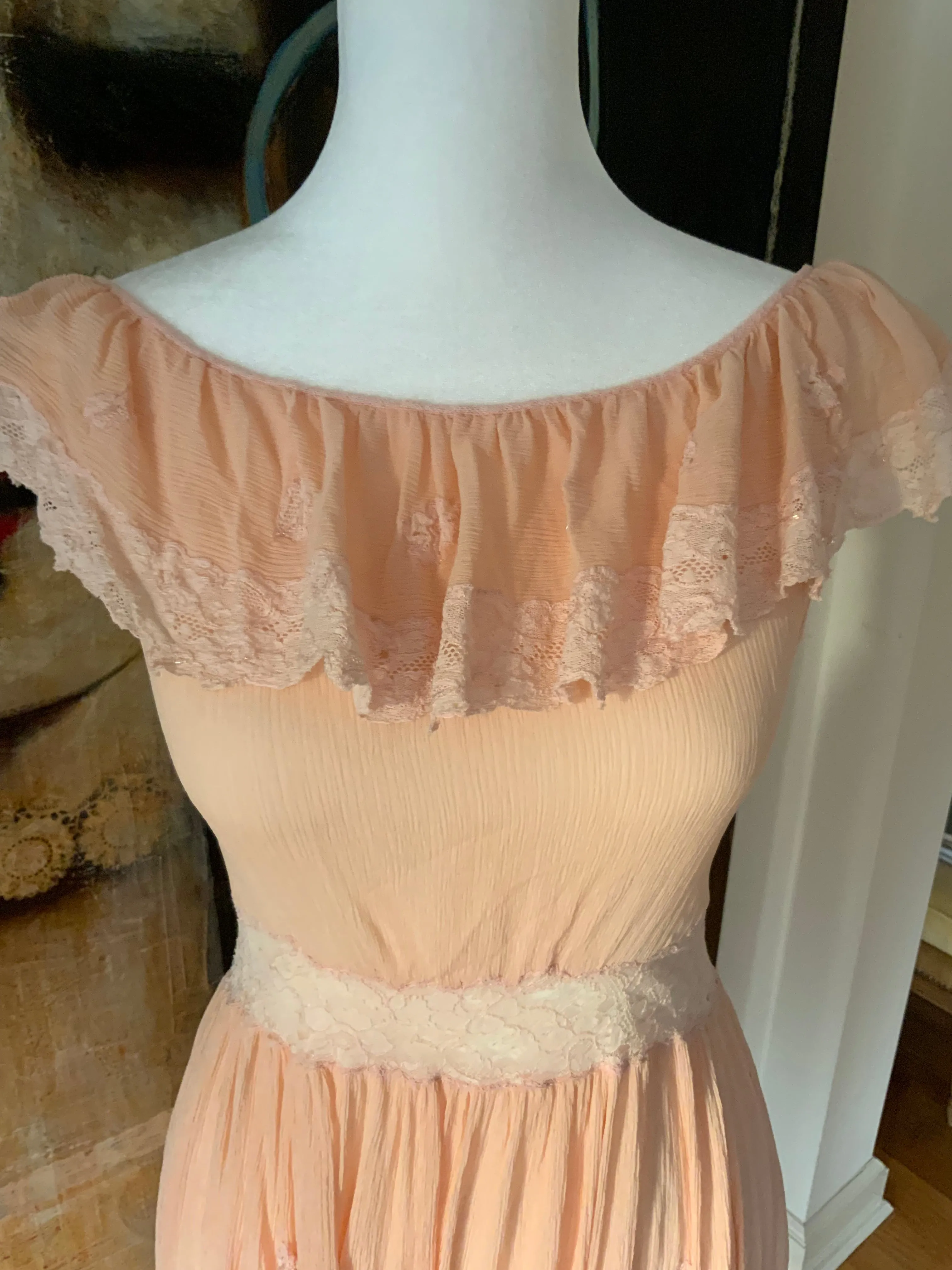 Peach Chiffon Dress - 50 - 50B