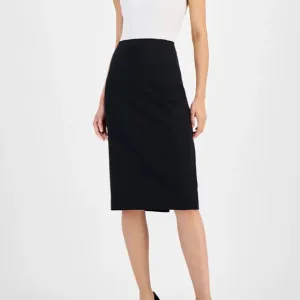 Pencil Straight Modern Business Casual Work Night Minimalist Classy Midi Skirt