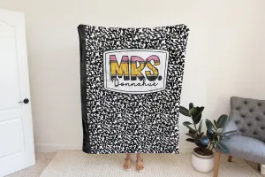 Personalized Composition Notebook Fleece Blanket