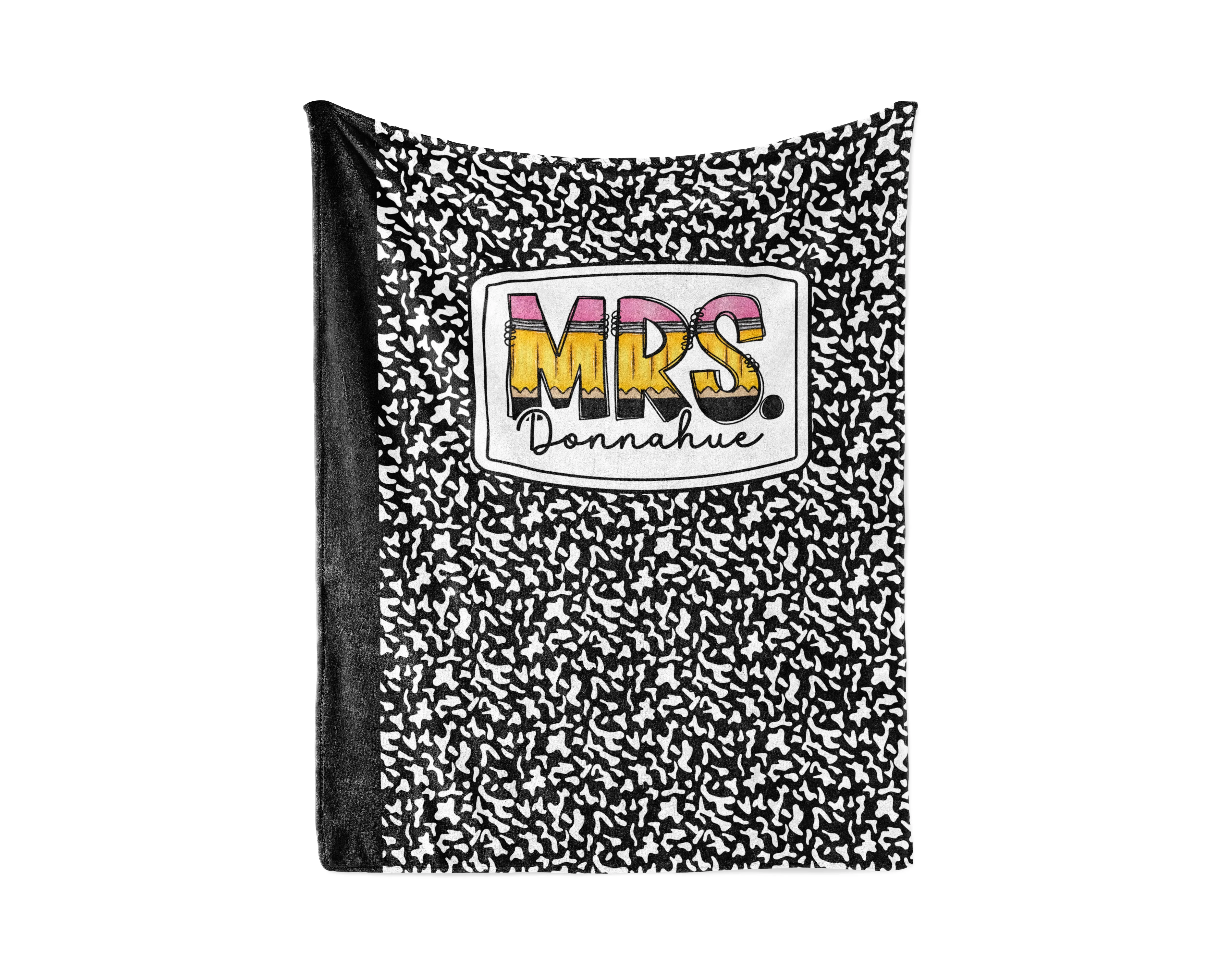 Personalized Composition Notebook Fleece Blanket