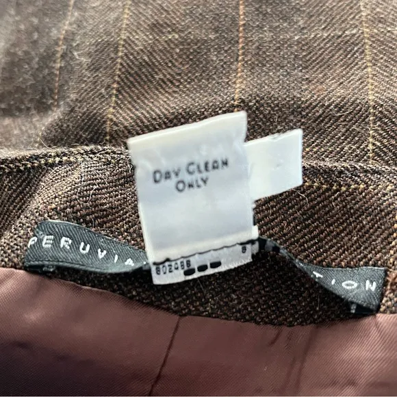 Peruvian Connection Brown Tweed Knit Pencil Skirt - Size 8