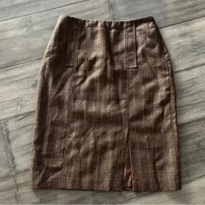 Peruvian Connection Brown Tweed Knit Pencil Skirt - Size 8