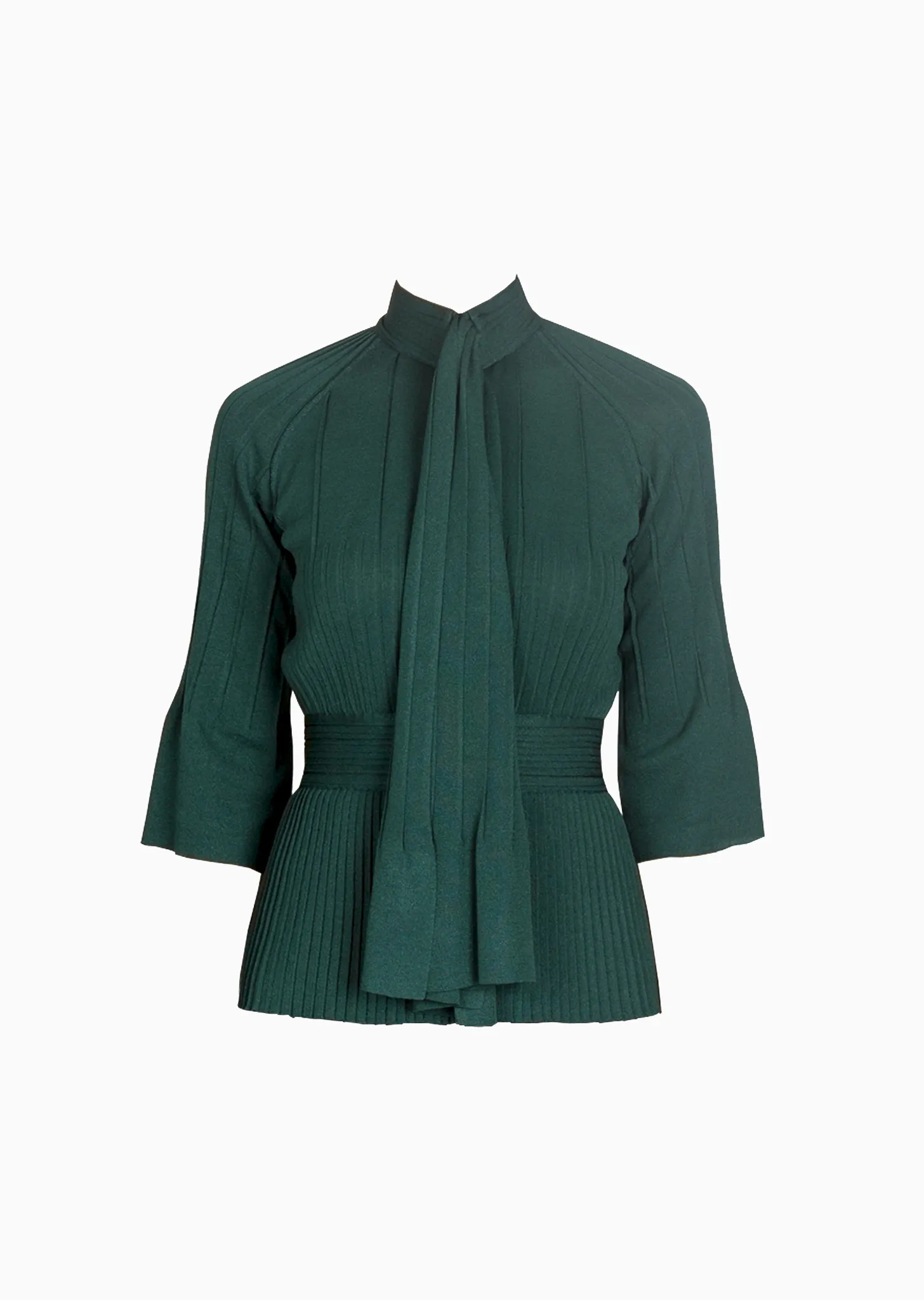 Pierretta – Metallic Pleated Top with Neck Tie