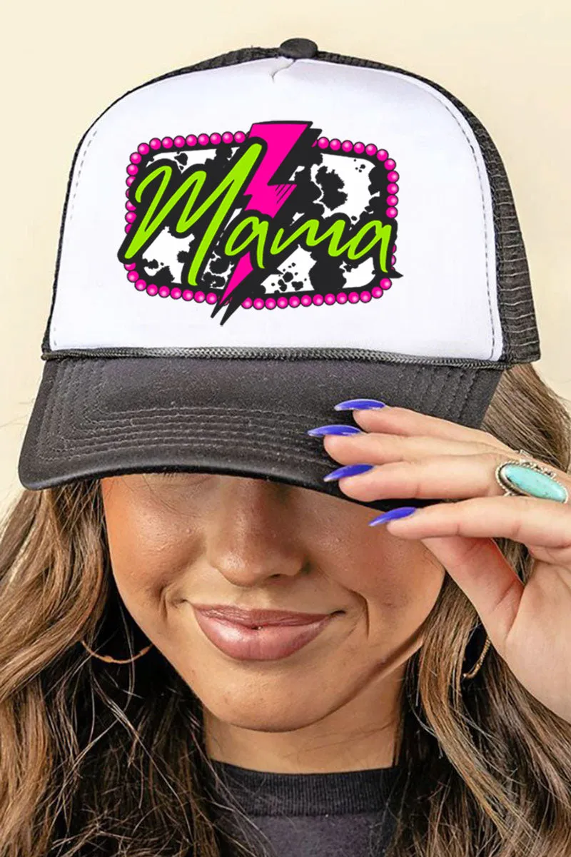 Pink Mama Lightning Foam Mesh Back Trucker Cap