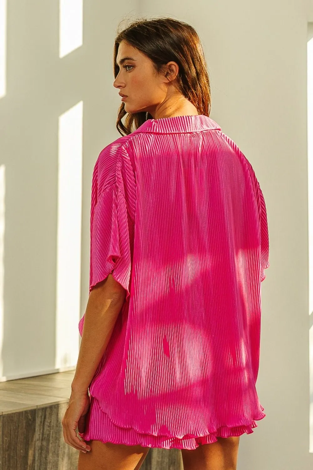 Pink Pleated Set
