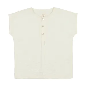 PLEATED BUTTON SHIRT