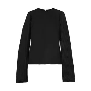 Pleated Crepe De Chine Top