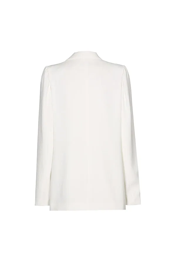 PLEATED SHOULDER LOOSE LONG BLAZER