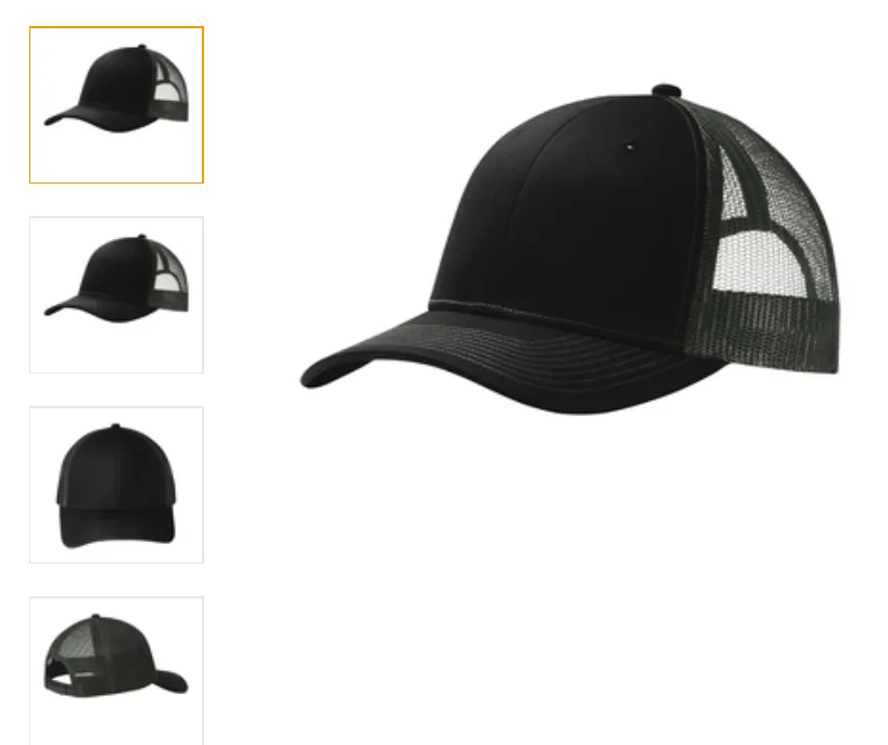 Port Authority  Black Snapback Trucker Cap