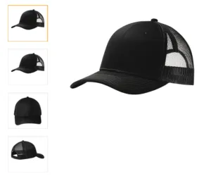 Port Authority  Black Snapback Trucker Cap