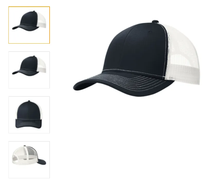 Port Authority  Black Snapback Trucker Cap