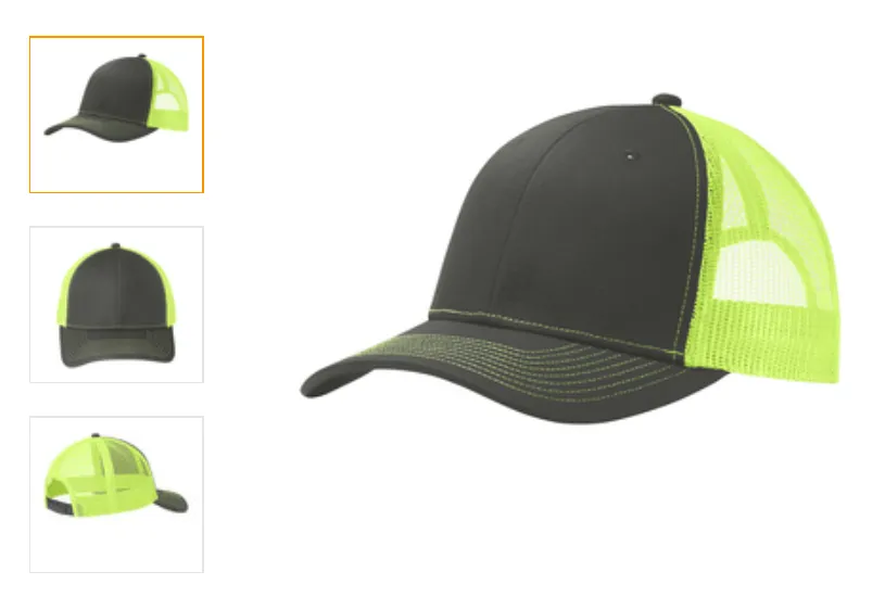 Port Authority  Black Snapback Trucker Cap