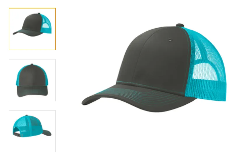 Port Authority  Black Snapback Trucker Cap