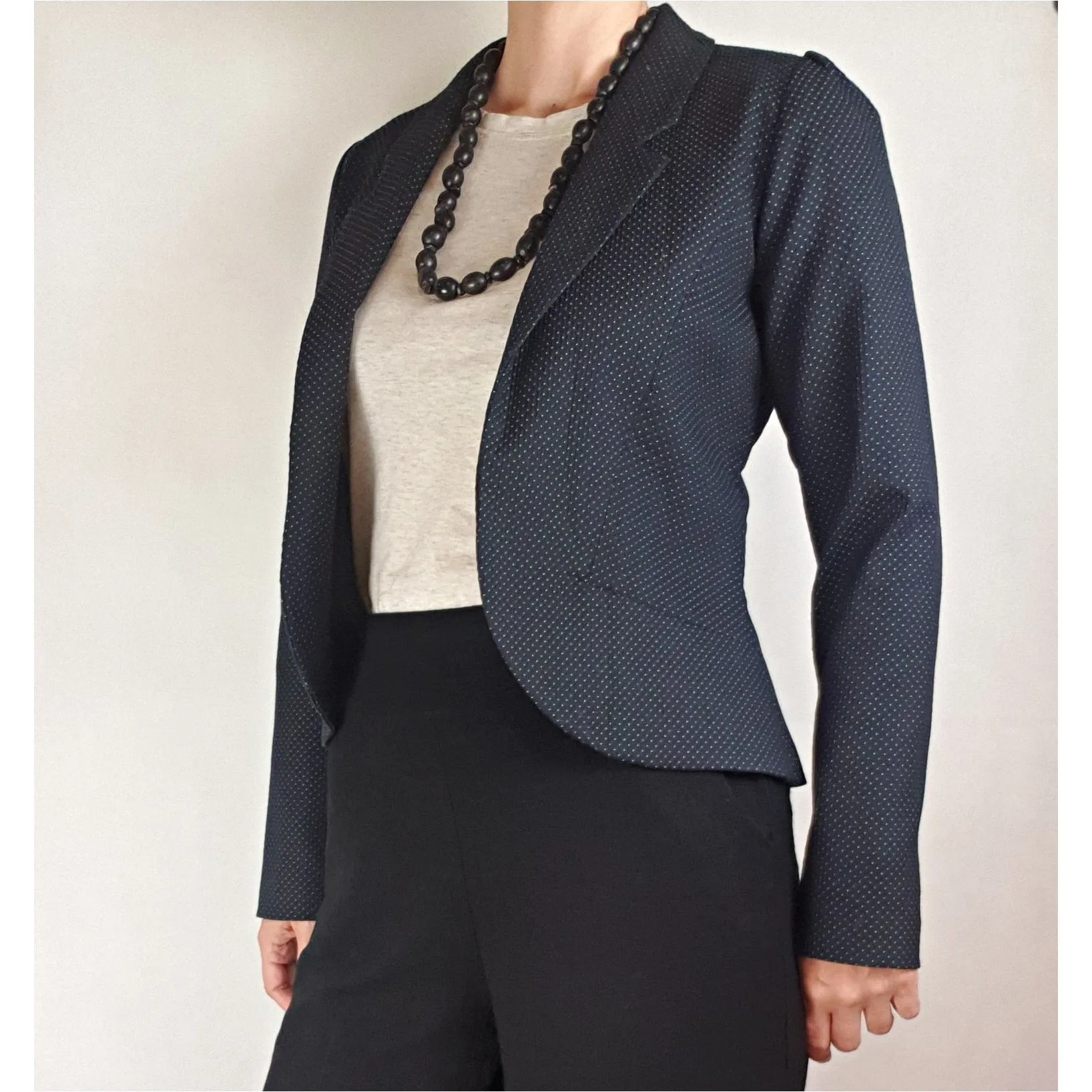 Preap & Coutts black spotted blazer/jacket size 1 (fits sizes 6-8)