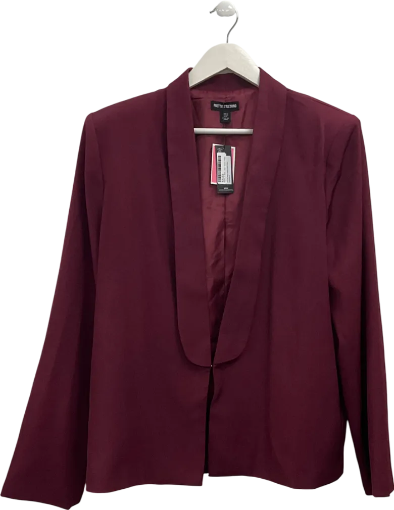 PrettyLittleThing Purple Burgundy Woven Tailored Longline Blazer UK 12
