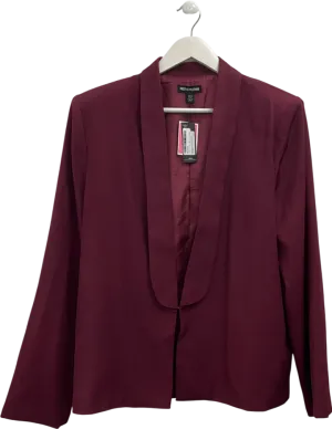 PrettyLittleThing Purple Burgundy Woven Tailored Longline Blazer UK 12