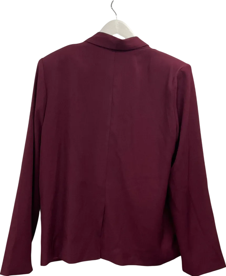 PrettyLittleThing Purple Burgundy Woven Tailored Longline Blazer UK 12