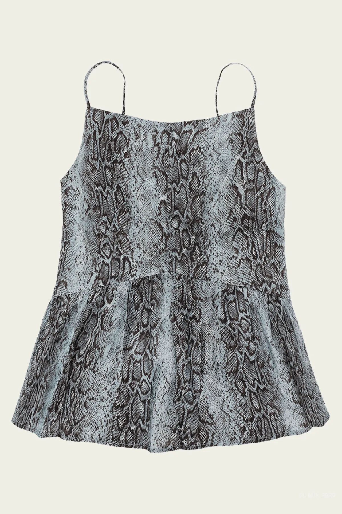 Printed Satin Top in Celestial Blue