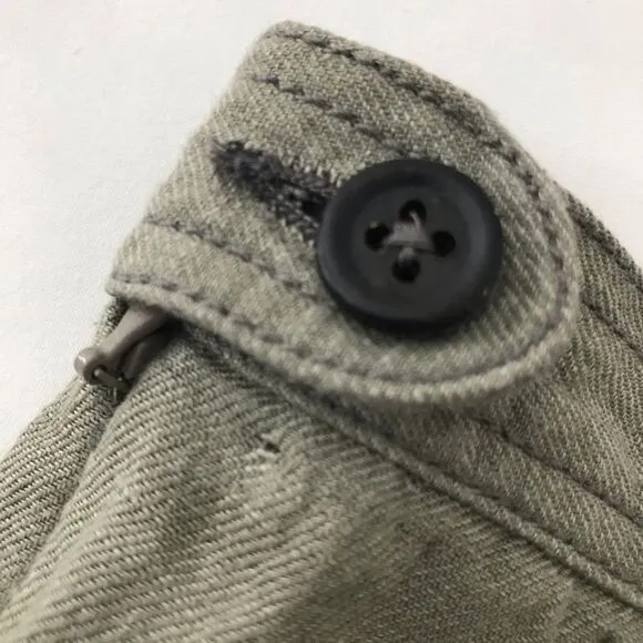 Proenza Schouler Gray Green 100% Linen Pleated Pencil Mini Skirt
