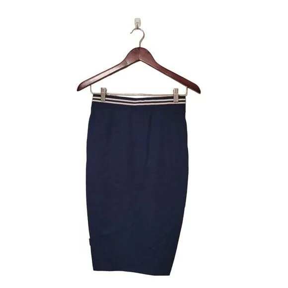 Puma By Rihanna Fenty Womens Skirt Blue XS Pencil Straight Stretch Midi Varsity