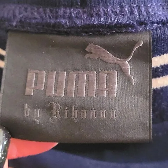 Puma By Rihanna Fenty Womens Skirt Blue XS Pencil Straight Stretch Midi Varsity
