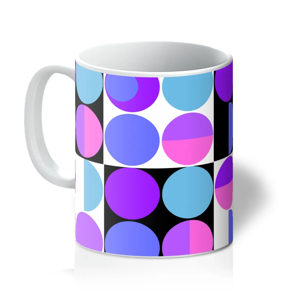 Purple Bauhaus Retro Abstract Memphis Style Mug