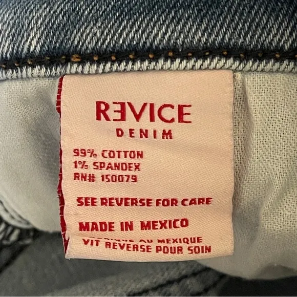 Revice Jeans Dream Fit / Runway | Size 32 | Mid High Rise Distressed Button Fly