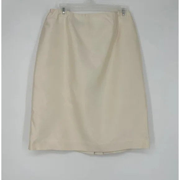 Rickie Freeman Teri Jon silk pencil skirt women’s size 8 cream